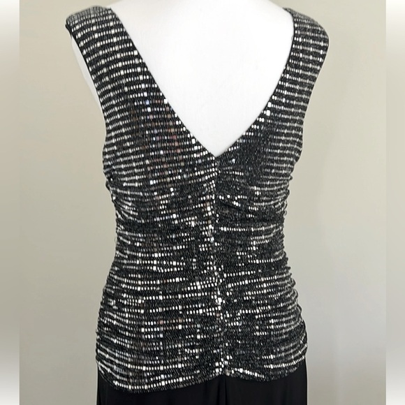 R & M Richards Ruched Sequin Sleeveless Petite Dress - Picture 3 of 7